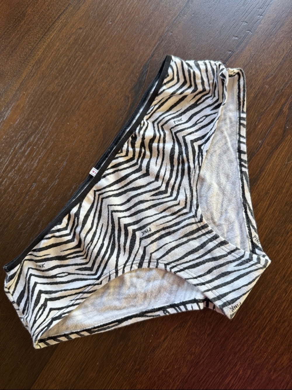 PINK Victoria's Secret Zebra Print Black and White Bikini Panty